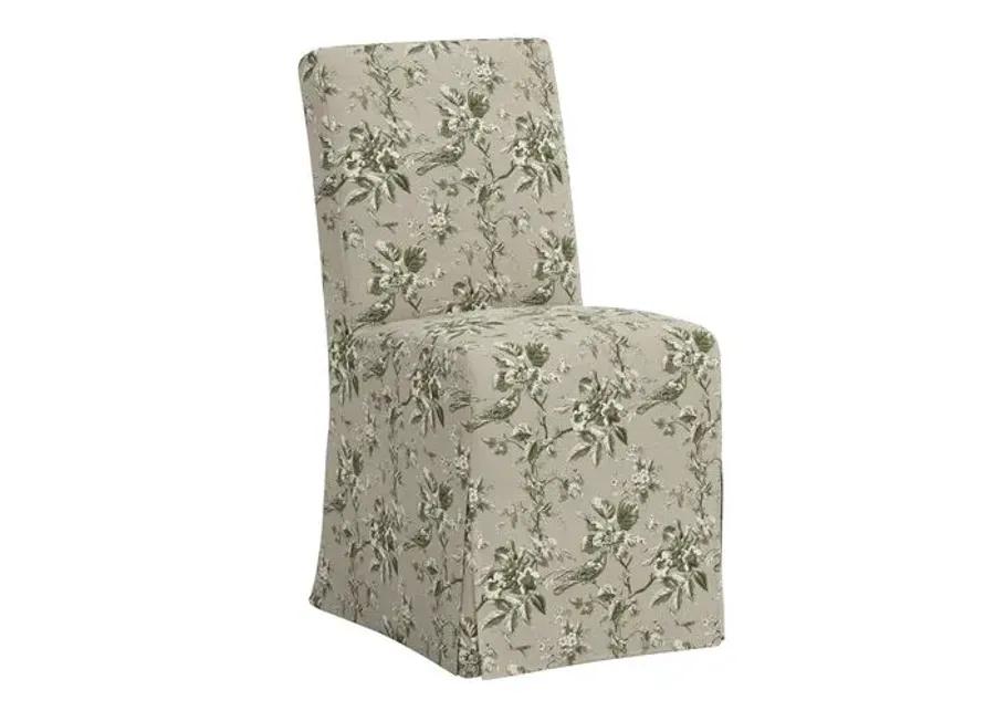 Lindy Slipcover Dining Chair - Michigan Bird Toile - Green