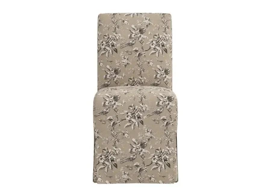 Lindy Slipcover Dining Chair - Michigan Bird Toile - Beige