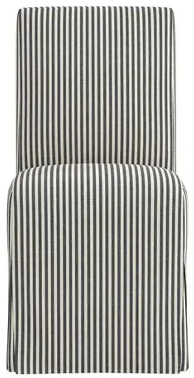 Lindy Slipcover Dining Chair - Jane Stripe - Gray