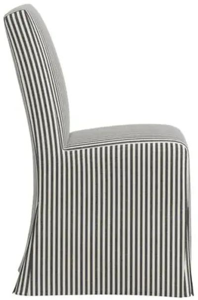 Lindy Slipcover Dining Chair - Jane Stripe - Gray