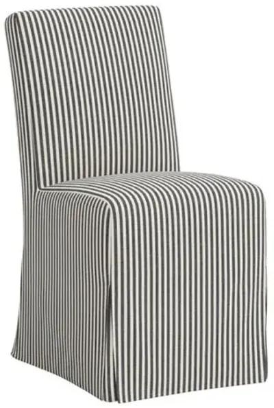 Lindy Slipcover Dining Chair - Jane Stripe - Gray