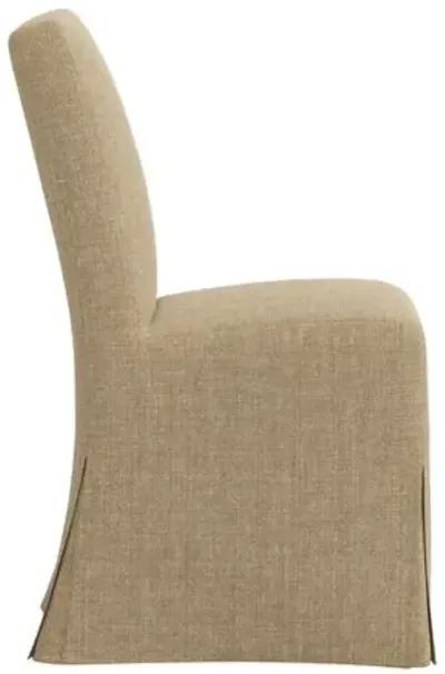 Lindy Slipcover Dining Chair - Linen - Brown