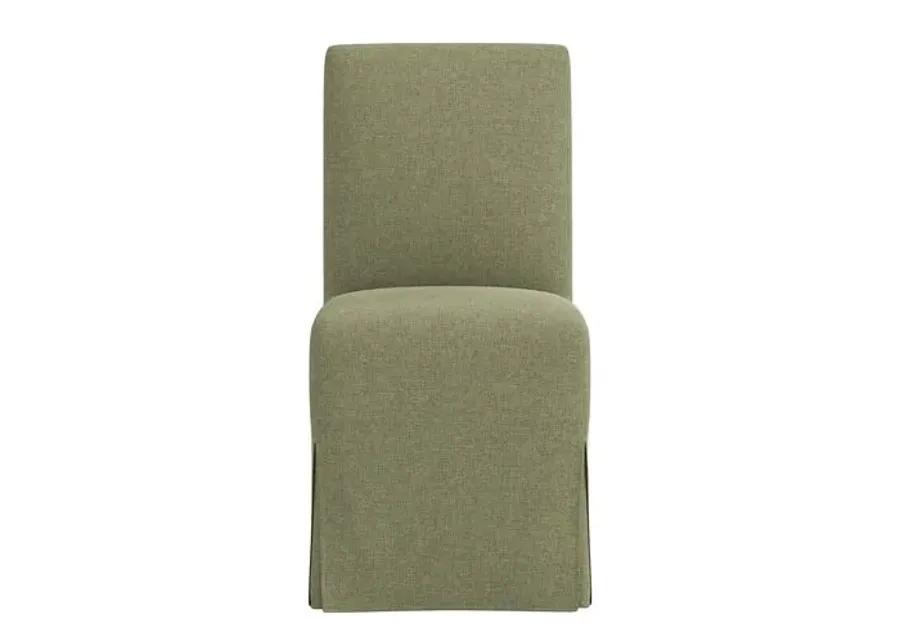 Lindy Slipcover Dining Chair - Linen - Green