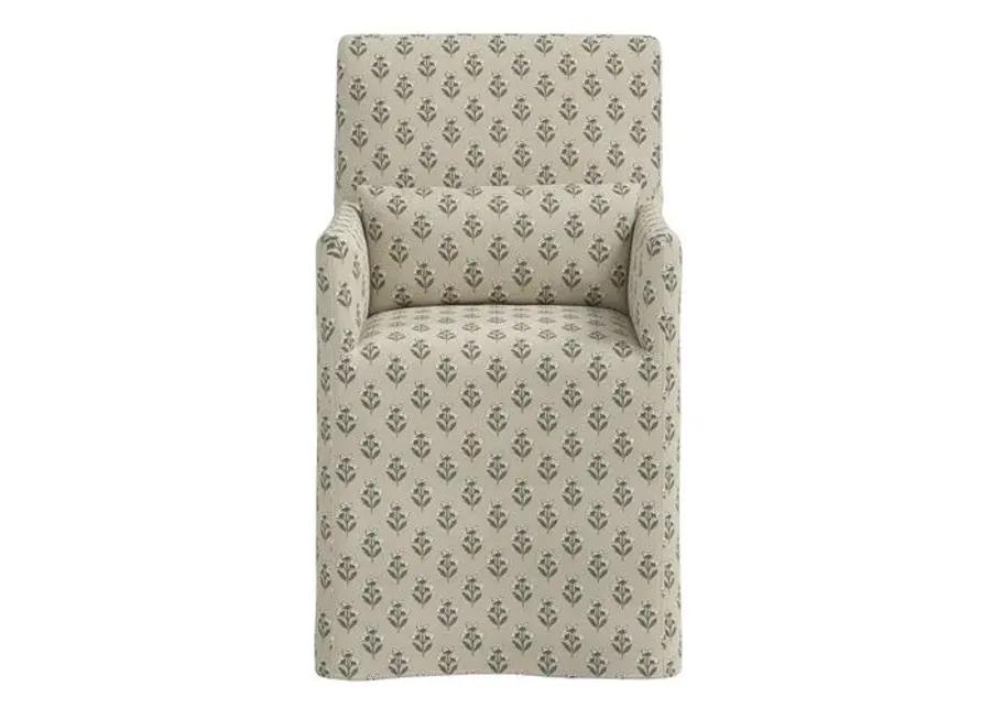 Lindy Slipcover Dining Arm Chair - Francie - Green