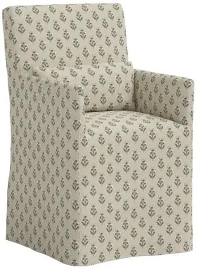 Lindy Slipcover Dining Arm Chair - Francie - Green