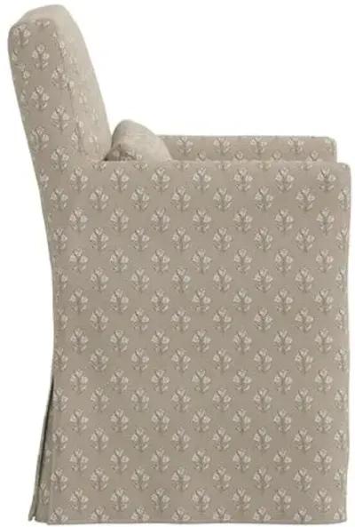 Lindy Slipcover Dining Arm Chair - Francie - Brown