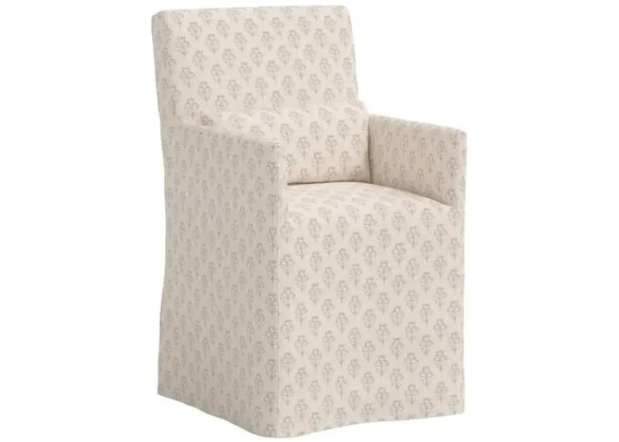 Lindy Slipcover Dining Arm Chair - Francie - Ivory