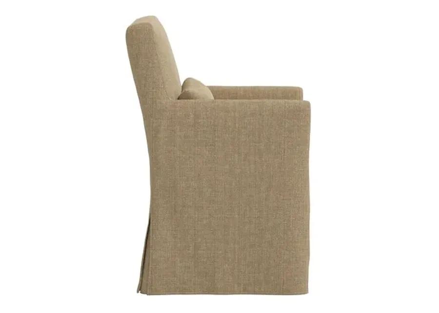 Lindy Slipcover Dining Arm Chair - Linen - Brown