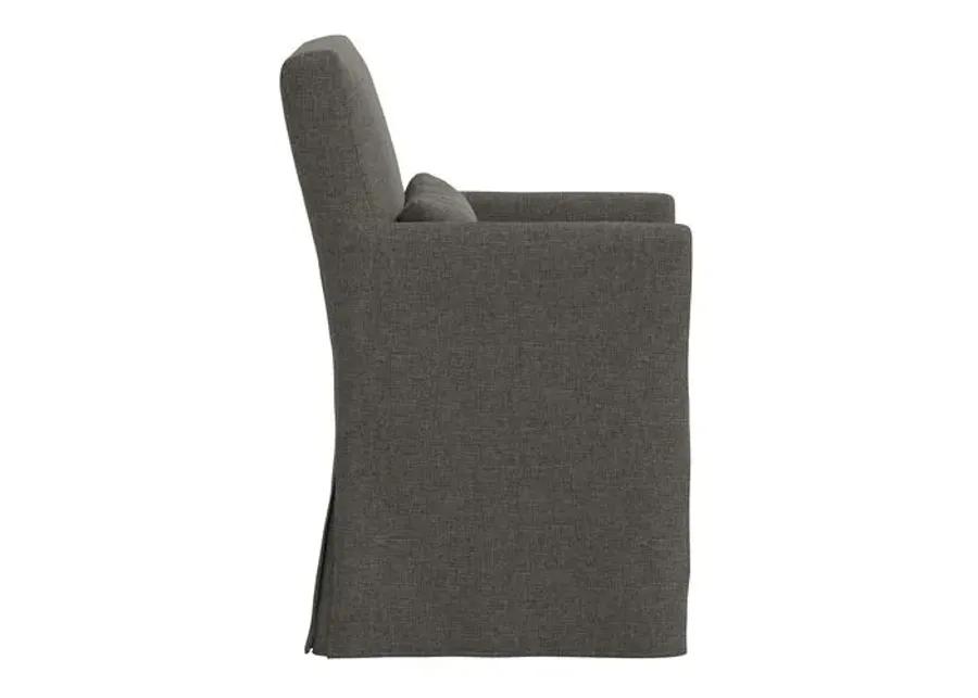 Lindy Slipcover Dining Arm Chair - Linen - Gray