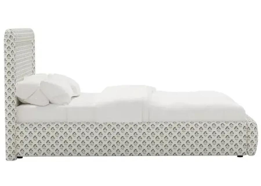 Marisa Platform Bed - Francie - Blue, Upholstered, Comfortable & Durable