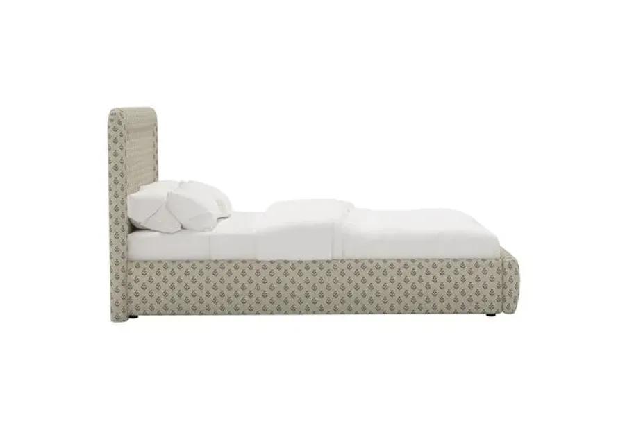 Marisa Platform Bed - Francie - Green, Upholstered, Comfortable & Durable