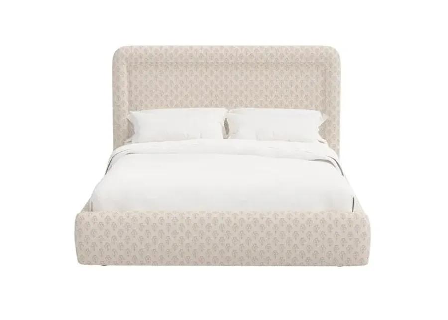 Marisa Platform Bed - Francie - Ivory, Upholstered, Comfortable & Durable