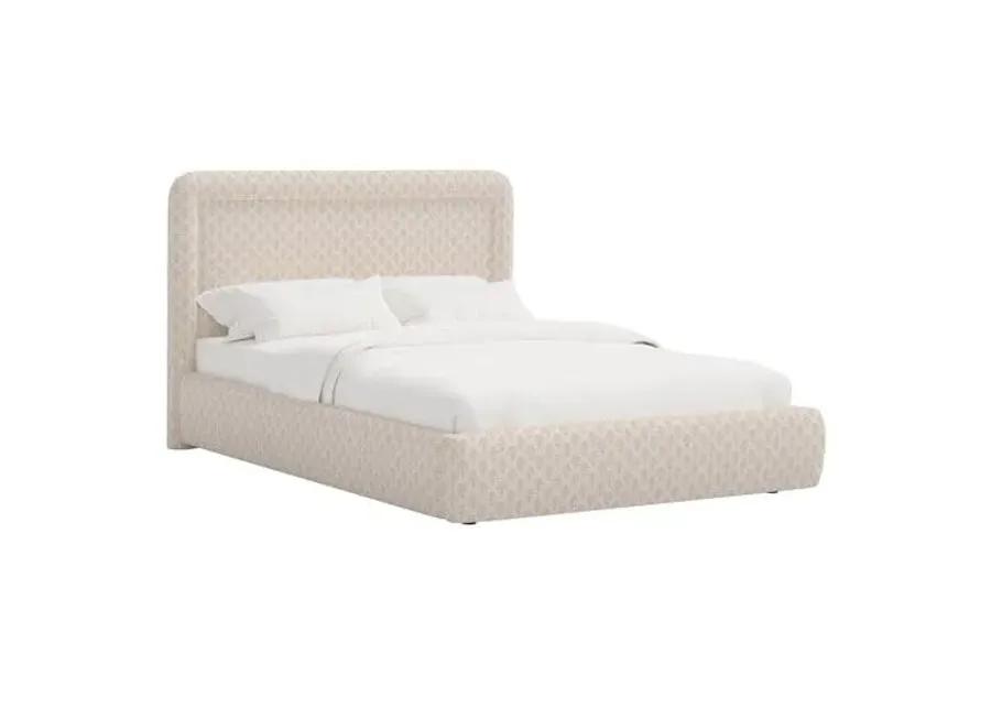 Marisa Platform Bed - Francie - Ivory, Upholstered, Comfortable & Durable