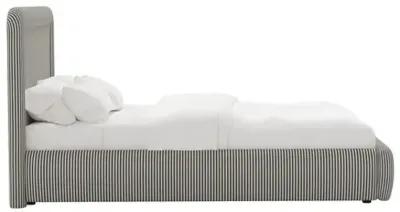 Marisa Platform Bed - Jane Stripe - Gray, Upholstered, Comfortable & Durable