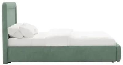 Marisa Platform Bed - Velvet - Green, Upholstered, Comfortable & Durable