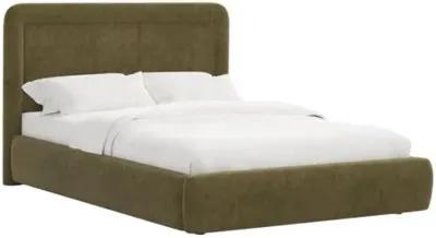 Marisa Platform Bed - Velvet - Green, Upholstered, Comfortable & Durable