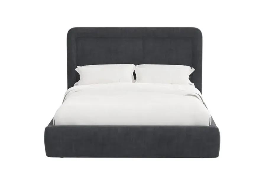 Marisa Platform Bed - Velvet - Gray, Upholstered, Comfortable & Durable