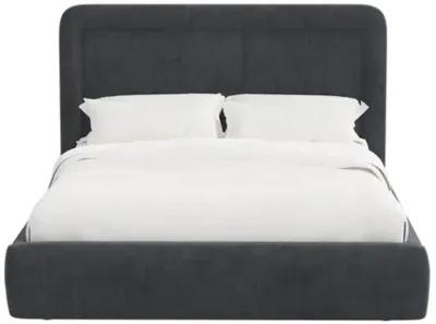 Marisa Platform Bed - Velvet - Gray, Upholstered, Comfortable & Durable