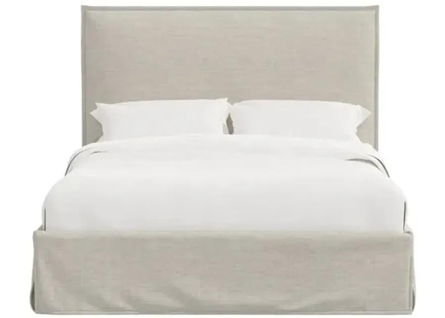 Maura Slipcover Bed - Linen - Gray