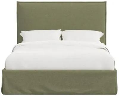 Maura Slipcover Bed - Linen - Green