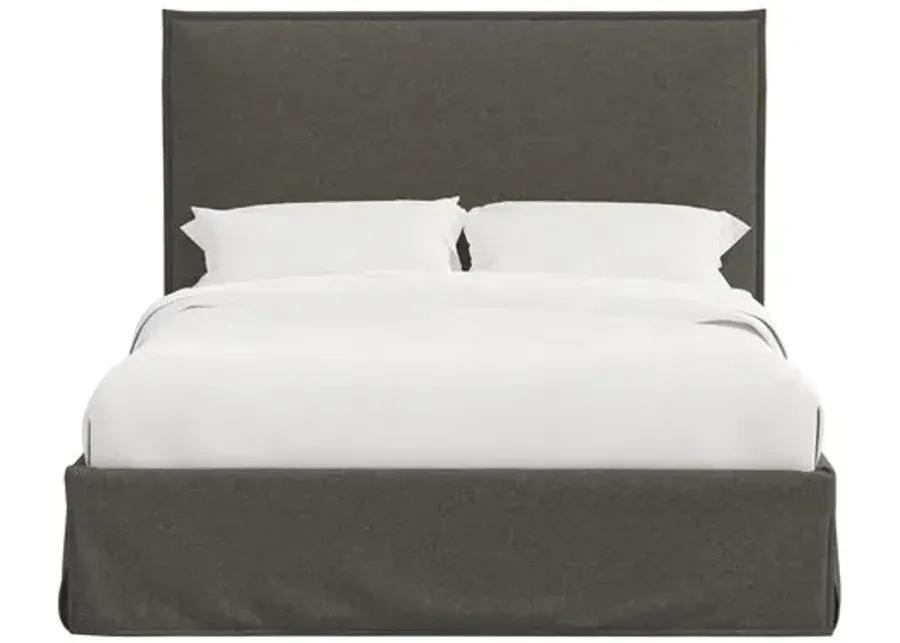 Maura Slipcover Bed - Linen - Gray