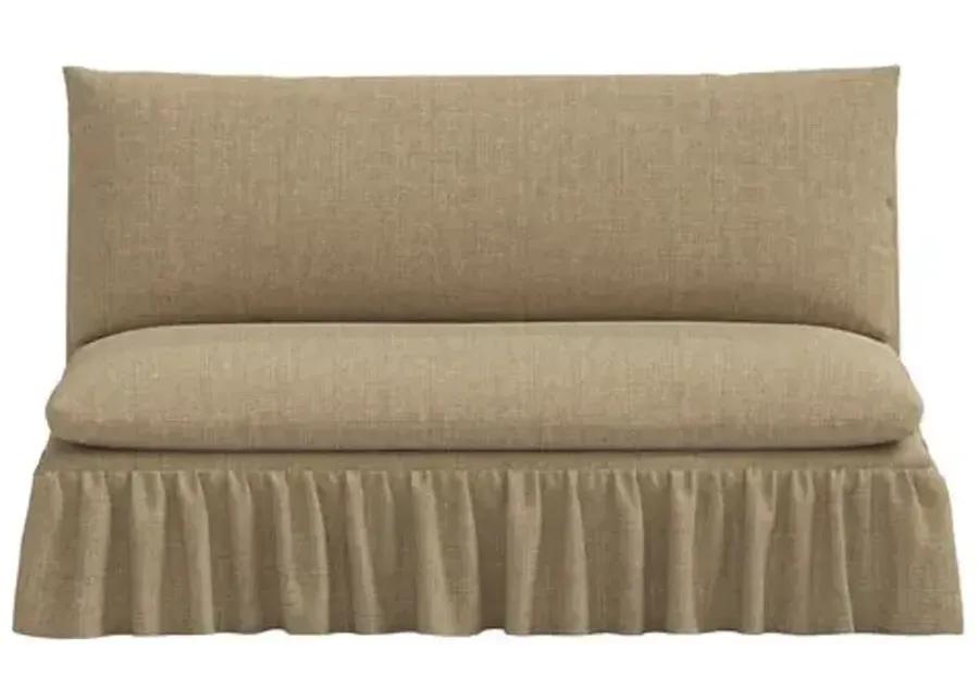 Thelma Settee - Linen - Brown