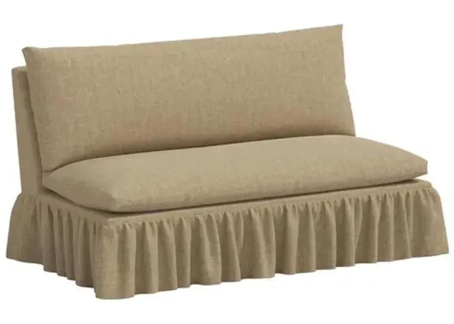 Thelma Settee - Linen - Brown