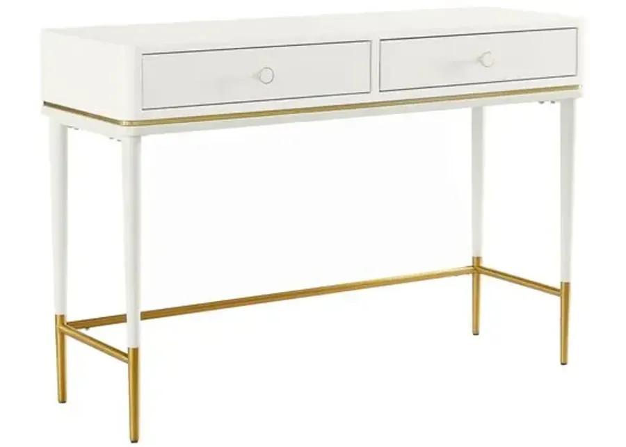 Ridge Two Drawer Desk - White