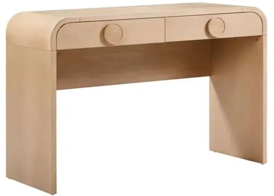 Loree 2-Drawer Vanity/Desk - Natural Ash - Brown