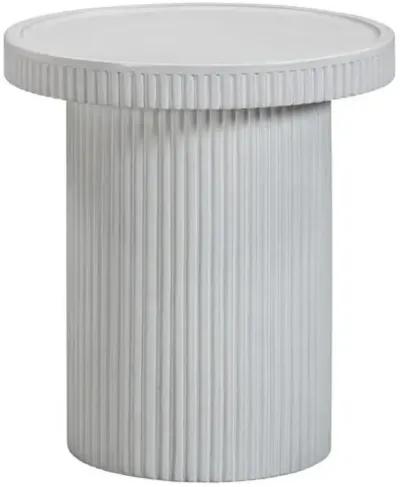 Easton Fluted Indoor/Outdoor Side Table - White