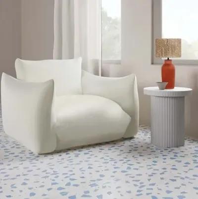 Easton Fluted Indoor/Outdoor Side Table - White