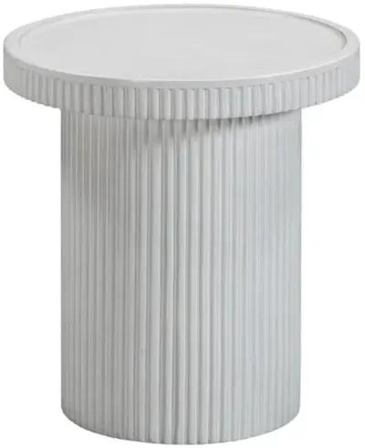 Easton Fluted Indoor/Outdoor Side Table - White