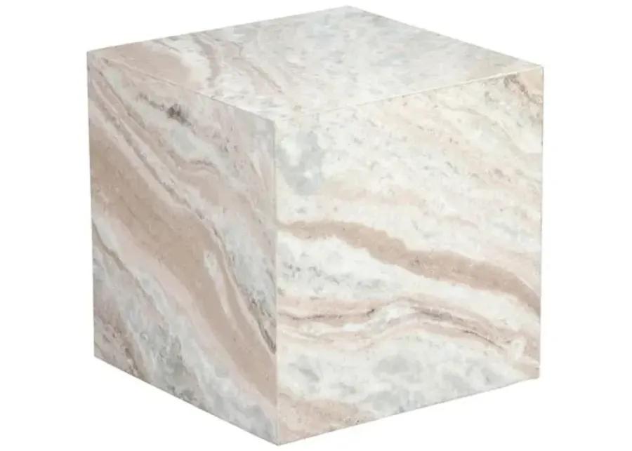 Liam Marble Side Table - Natural - Multi