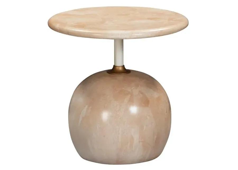 Emerson Faux Marble Side Table - Rose - Pink