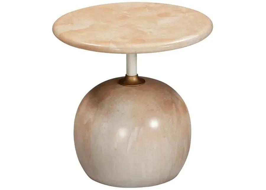 Emerson Faux Marble Side Table - Rose - Pink