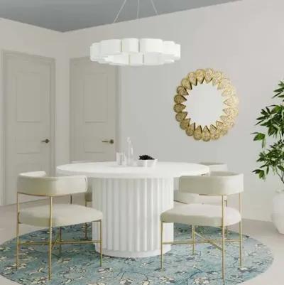 Knox 55" Round Fluted Dining Table - Matte White