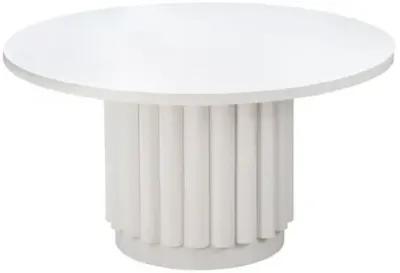 Knox 55" Round Fluted Dining Table - Matte White