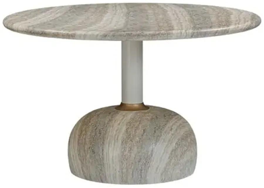 Scarlett Concrete 48" Round Dining Table - Travertine