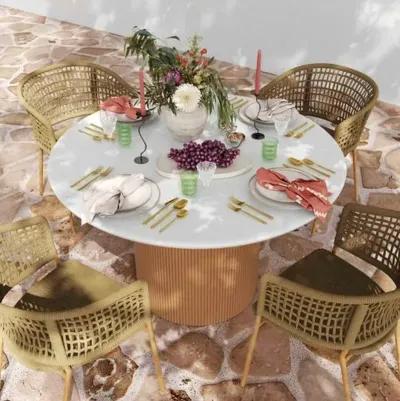 Willa Indoor/Outdoor Round Dining Table - Faux Terrazzo/Terracotta