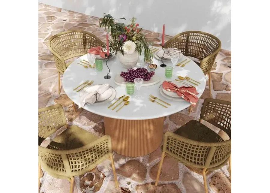 Willa Indoor/Outdoor Round Dining Table - Faux Terrazzo/Terracotta