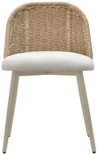 Vienna Outdoor Dining Chair - Natural/Cream - White