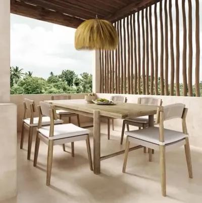 Set of 2 Daxton Outdoor Dining Chairs - Cream - White