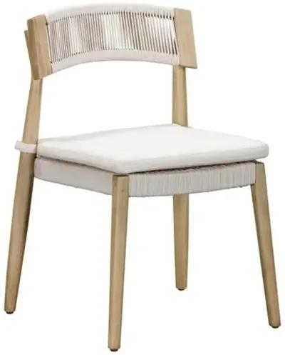 Set of 2 Daxton Outdoor Dining Chairs - Cream - White