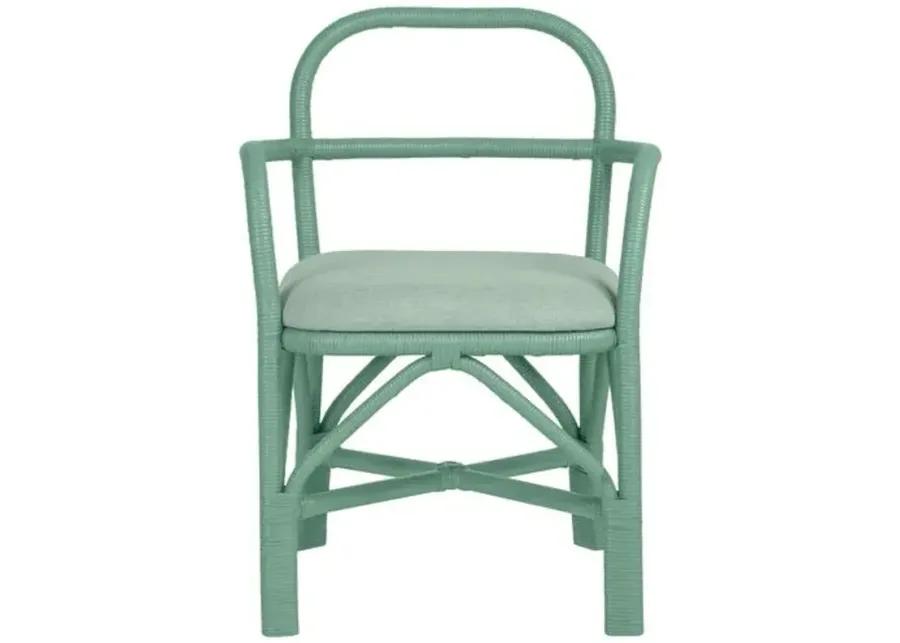 Kinsley Rattan Dining Chair - Green