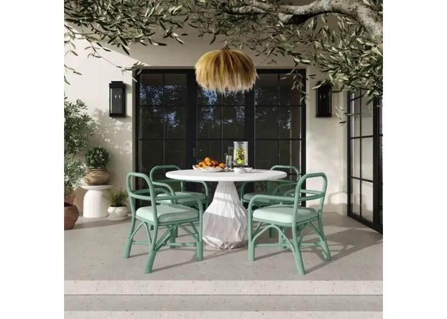 Kinsley Rattan Dining Chair - Green