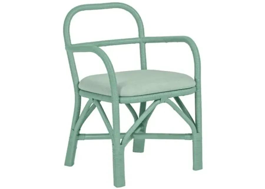 Kinsley Rattan Dining Chair - Green