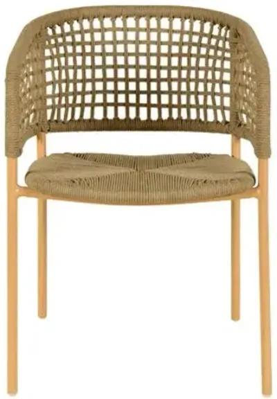 Sadie Outdoor Dining Chair - Natural Oak/Brown Rope