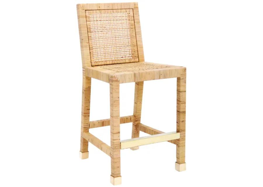 Valentino Rattan Counter Stool - Natural/White Performance