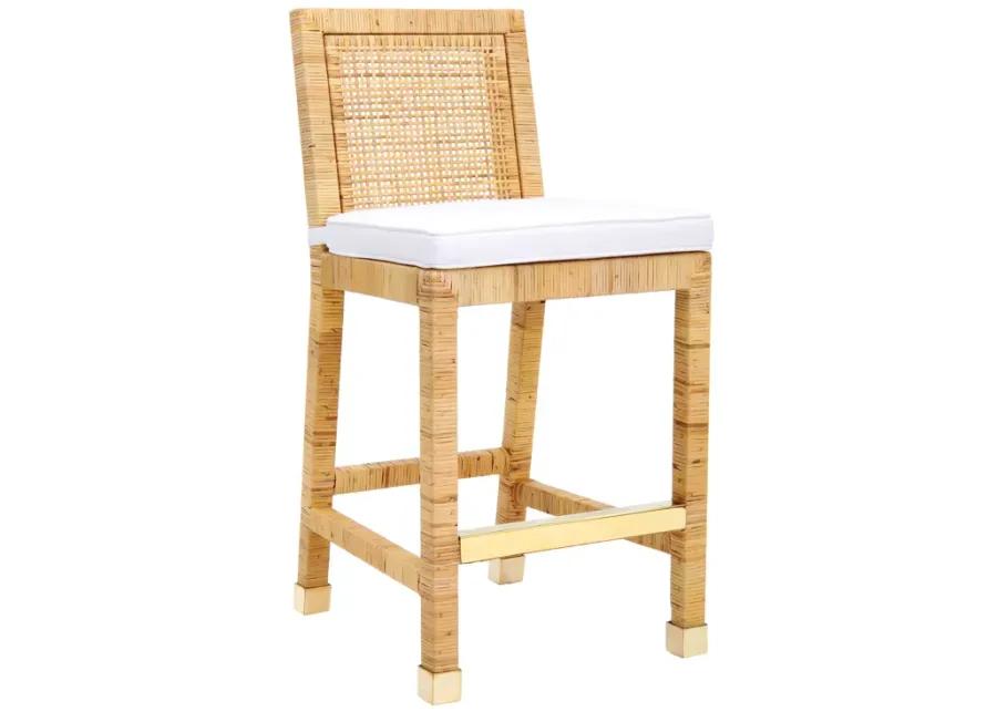 Valentino Rattan Counter Stool - Natural/White Performance