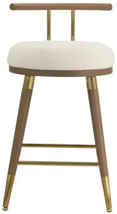 Ryker Barstool - Cream Velvet/Ash - White